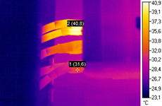 Termogram av rør med varmgang